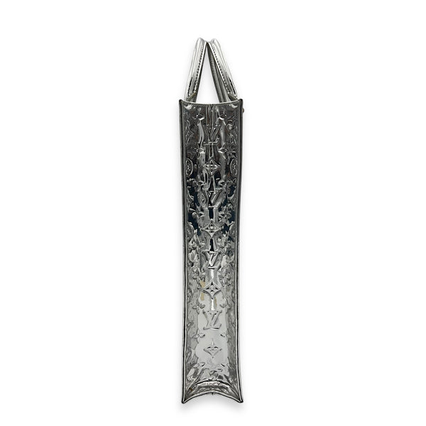Miroir Sac Plat Top Handle Bag Silver in Patent Leather, Silver hardware