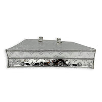 Miroir Sac Plat Top Handle Bag Silver in Patent Leather, Silver hardware