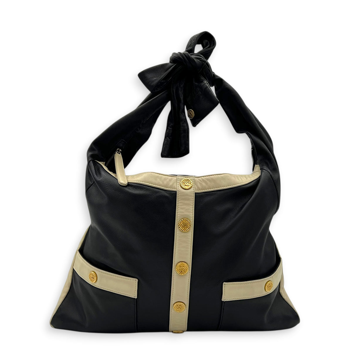 Jacket Crossbody Bag Black in Lambskin, Gold hardware