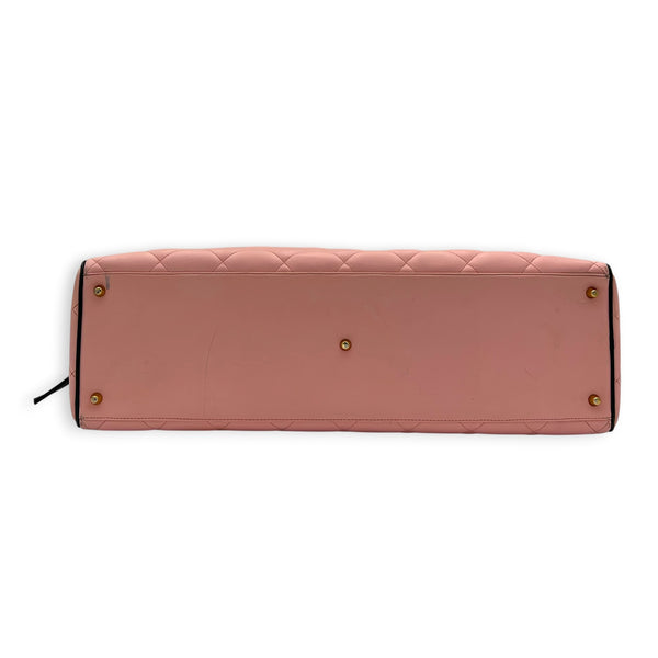 CC Bowling Top Handle Bag Pink in Calfskin, Gold hardware