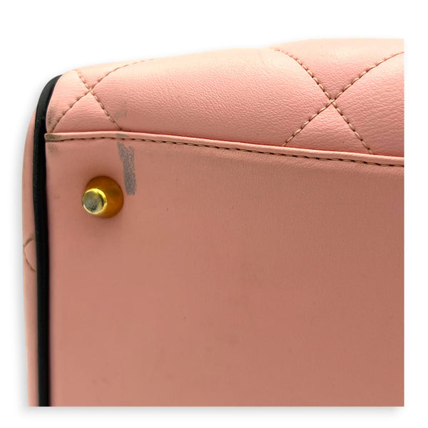 CC Bowling Top Handle Bag Pink in Calfskin, Gold hardware