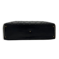 CC Bowling Top Handle Bag Black in Calfskin, Gold hardware