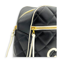 CC Bowling Top Handle Bag Black in Calfskin, Gold hardware