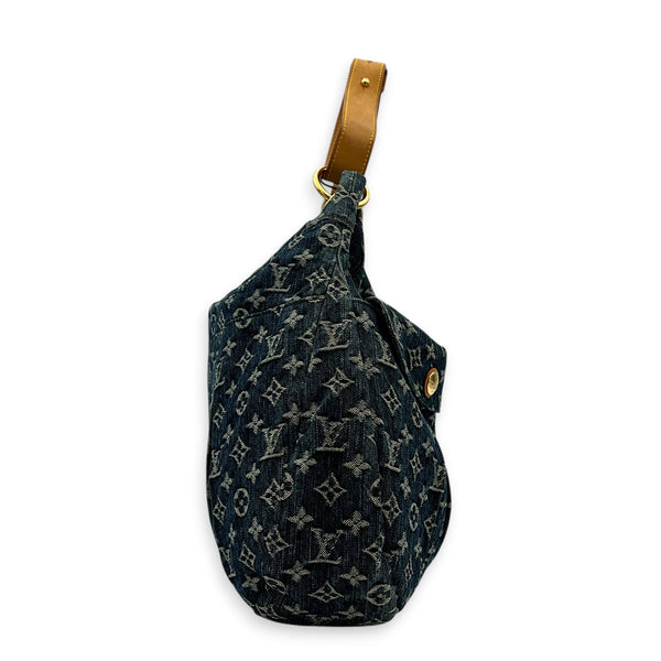 Daily Hobo  Shoulder Bag Blue in Denim, Gold hardware