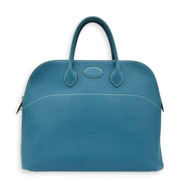 Bolide 45 Blue Jean Top Handle Bag in Clemence, Gold hardware
