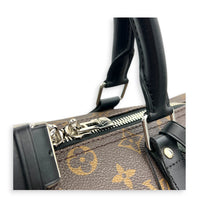 Keepall 45 Brown Top Handle Bag in Monogram Coated Canvas, Silver hardware