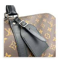 Keepall 45 Brown Top Handle Bag in Monogram Coated Canvas, Silver hardware