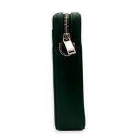 World Tour Oblique Crossbody Bag Green in Calfskin, Silver hardware