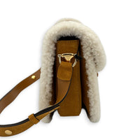Horsebit 1955 Shoulder Bag Brown in Suede Leather, Gold hardware