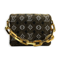 Coussin Green Belt Bag in Glass Beaded, Gold hardware