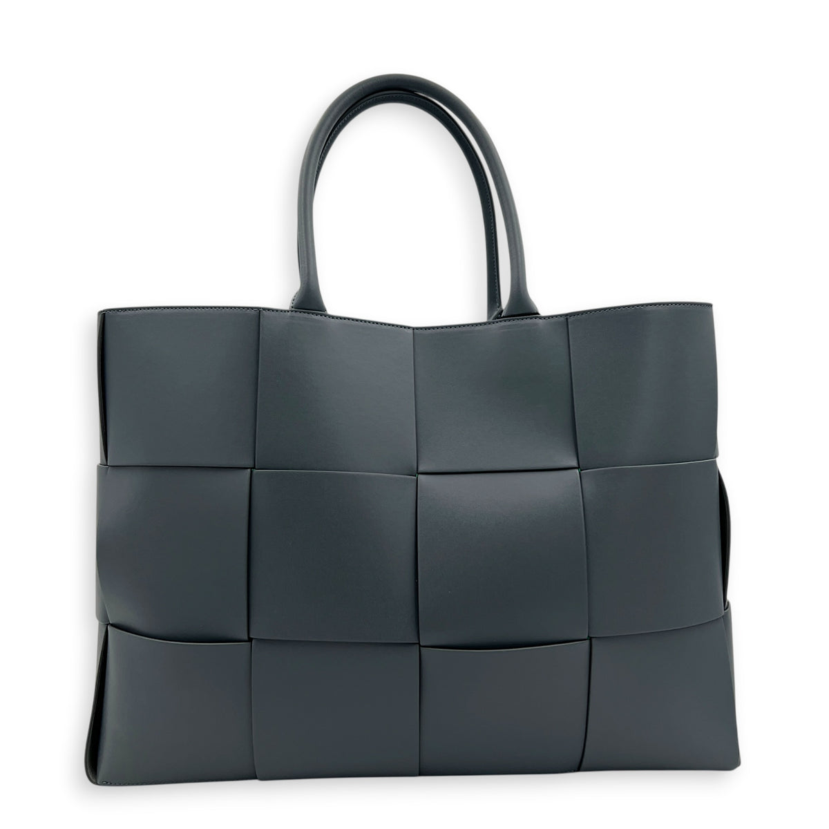 Arco Top Handle Bag Grey in Lambskin, Silver hardware