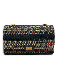 2.55 Shoulder Bag Multi-colour in Tweed, Silver hardware