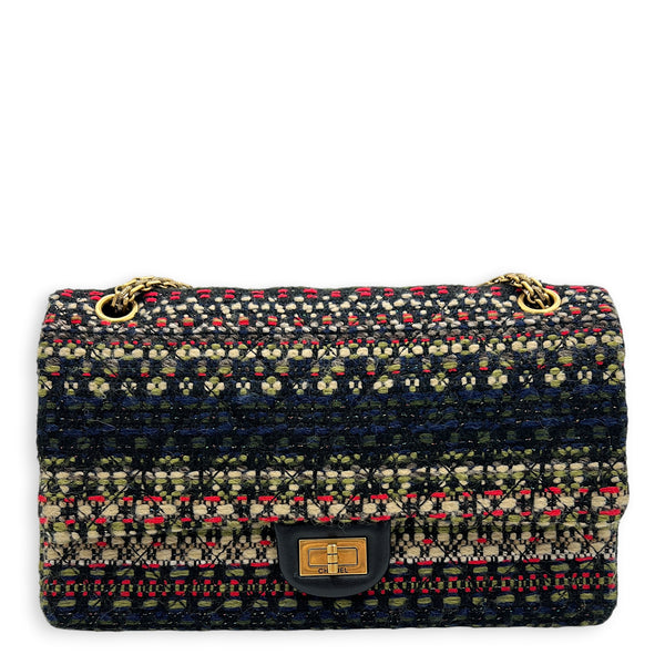 2.55 Shoulder Bag Multi-colour in Tweed, Silver hardware