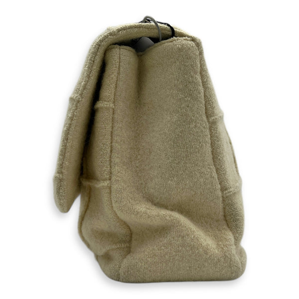 2.55 Shoulder Bag White in Wool, Gunmetal hardware