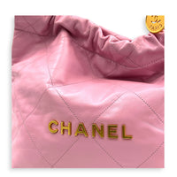 22 Tote Small Pink Tote Bag in Lambskin, Gold hardware
