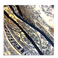 Saddle Medium Blue Shoulder Bag in Jacquard, Gold hardware