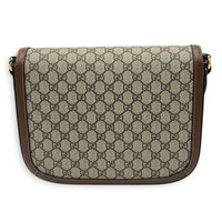Horsebit 1955 Brown Crossbody Bag in Coated Canvas, Gold hardware