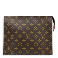Pochette Toilette Brown Pouch in Monogram Coated Canvas, Gold hardware
