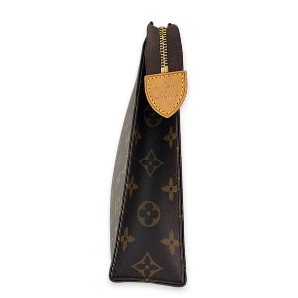 Pochette Toilette Brown Pouch in Monogram Coated Canvas, Gold hardware