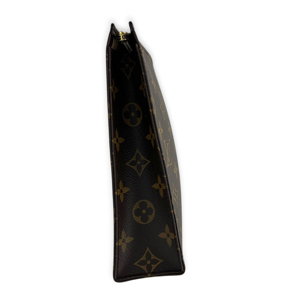 Pochette Toilette Brown Pouch in Monogram Coated Canvas, Gold hardware