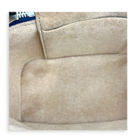 Vanity Blue Top Handle Bag in Jacquard, Gold hardware