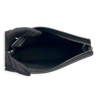 Gaston Black Crossbody Bag in Coated Canvas, Silver hardware