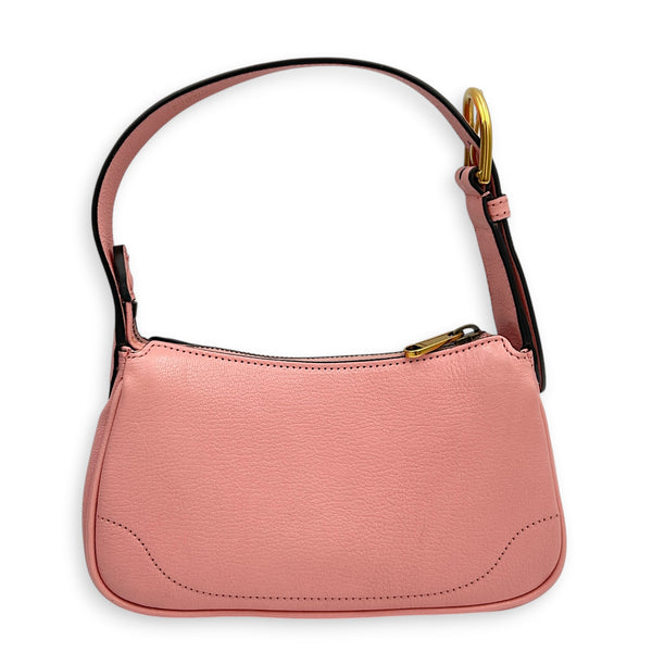 Aphrodite Mini Pink Shoulder Bag in Calfskin, Gold hardware
