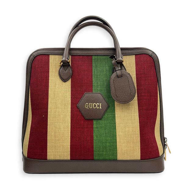 Horsebit 1955 Multi-colour Top Handle Bag in Canvas, Gold hardware