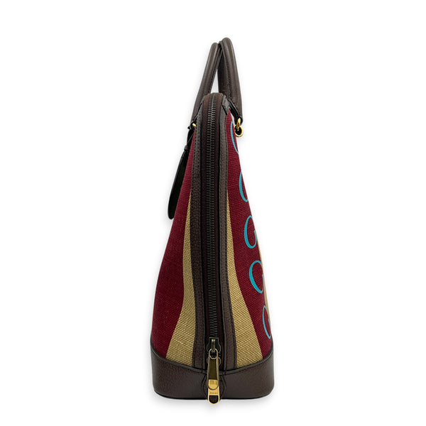 Horsebit 1955 Multi-colour Top Handle Bag in Canvas, Gold hardware