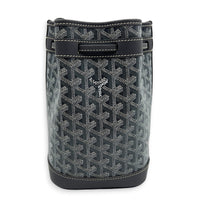 Petit Flot Bucket Bag Grey in Coated Canvas, Silver hardware