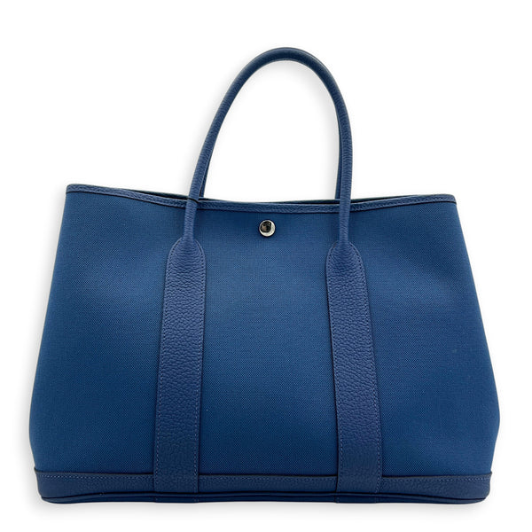 Garden Party 36 Blue Brighton Top Handle Bag in Canvas, Palladium hardware