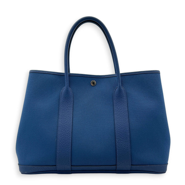 Garden Party 36 Blue Brighton Top Handle Bag in Canvas, Palladium hardware