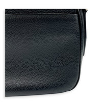 Saddle Mini Black Messenger in Calfskin, Silver hardware