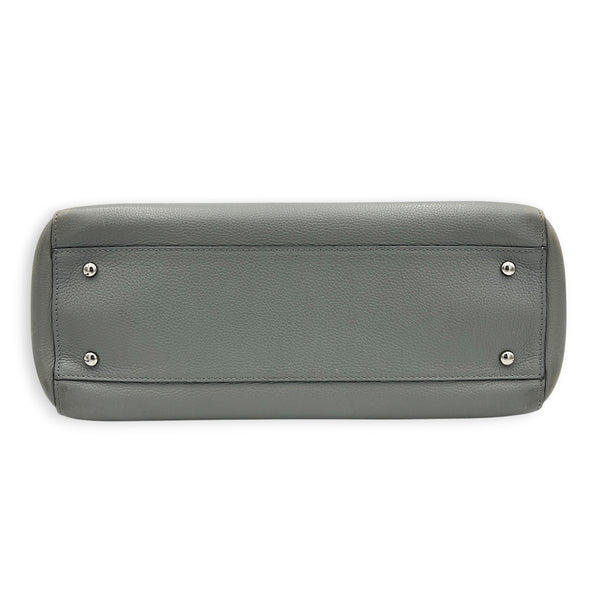 Neo Executive Tote Top Handle Bag Grey in Calfskin, Silver hardware