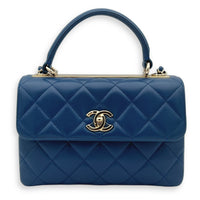 Chanel Trendy CC Top Handle Bag Blue in Lambskin, Gold hardware_1