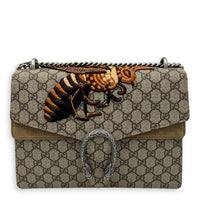 Gucci Dionysus Shoulder Bag Grey in Coated Canvas, Silver hardware_1