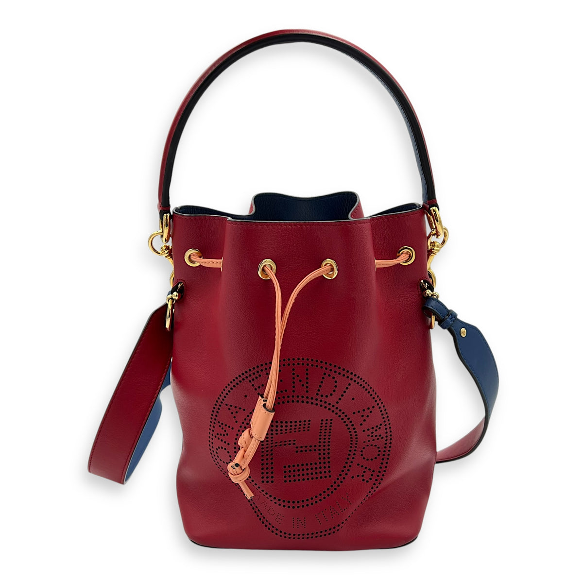 Fendi Mon Tresor Bucket Bag Red in Calfskin, Gold hardware_1