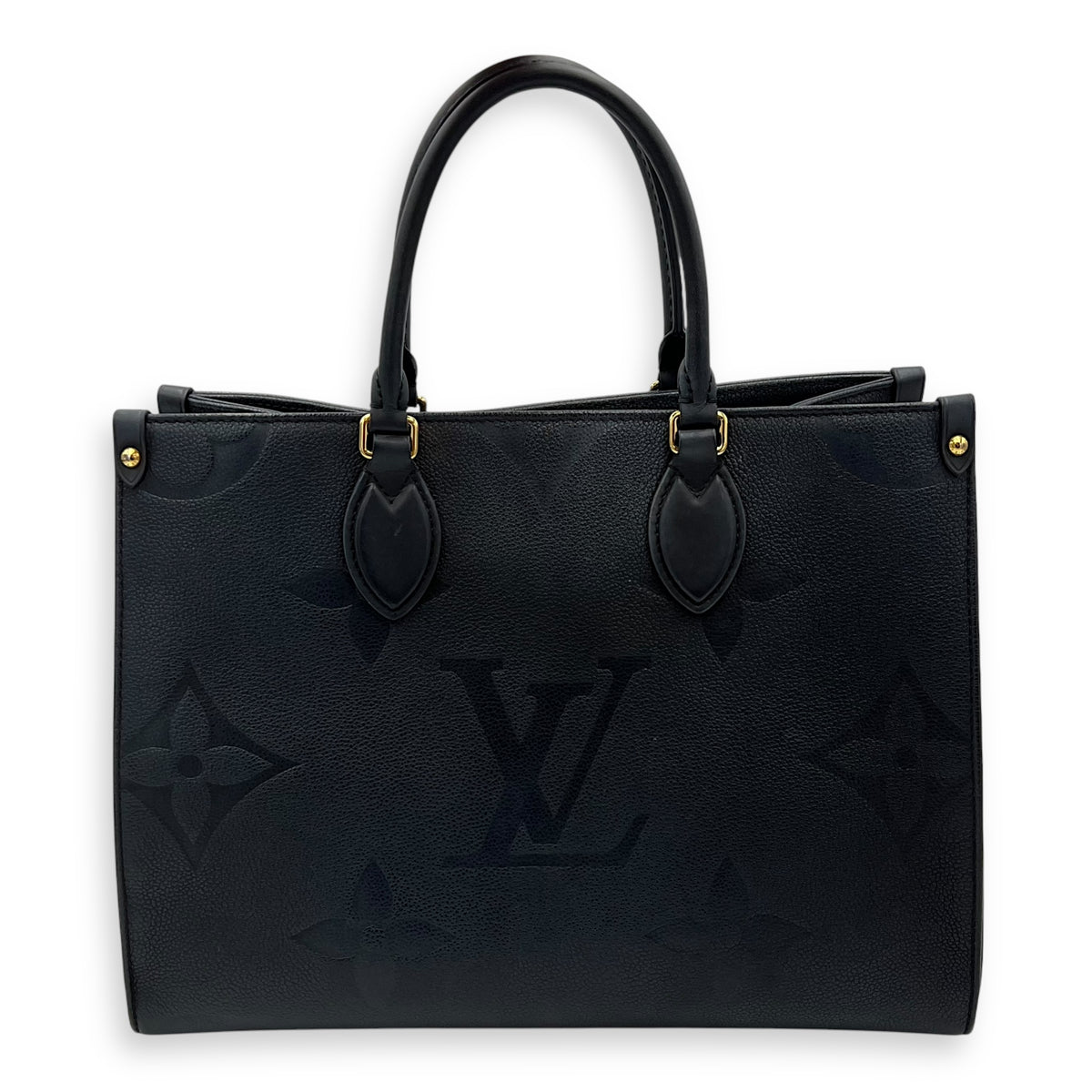 Louis Vuitton OnTheGo Top Handle Bag Black in Empreinte Leather, Gold hardware_1
