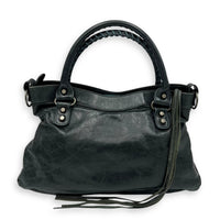 Balenciaga First Green Top Handle Bag in Calfskin, Silver hardware_2
