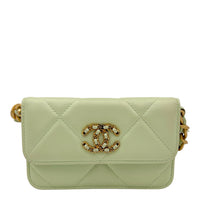 Chanel C19 Wallet On Chain Green in Lambskin, Mixed hardware_1