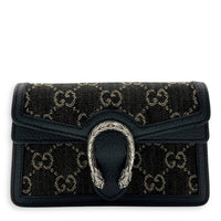 Gucci Dionysus Super Mini Black Crossbody Bag in Canvas, Silver hardware_1