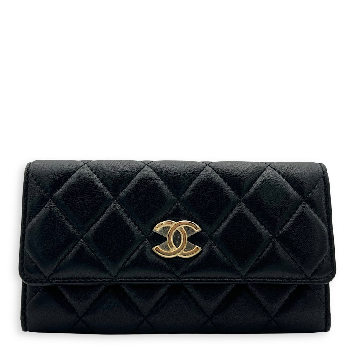 Chanel CC Wallet On Chain Black in Lambskin, Gold hardware_1