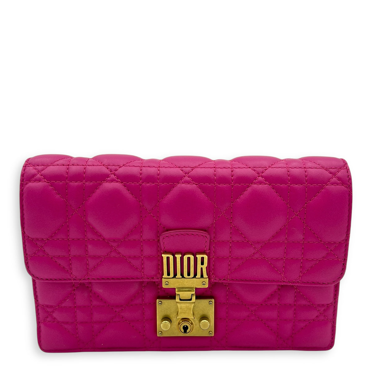 Dior DiorAddict Shoulder Bag Pink in Lambskin, Gold hardware_13