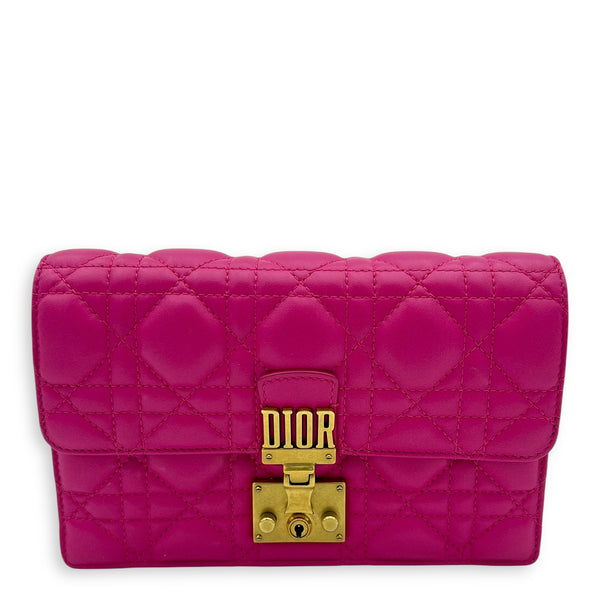 Dior DiorAddict Shoulder Bag Pink in Lambskin, Gold hardware_13