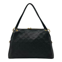 Ponthieu Black Top Handle Bag in Monogram Empreinte Leather, Gold hardware