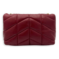 Saint Laurent Puffer Mini Red Shoulder Bag in Lambskin, Gold hardware_2