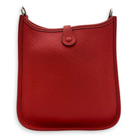 Hermès Evelyne Red in Clemence, Silver hardware_2