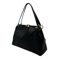 Ponthieu Black Top Handle Bag in Monogram Empreinte Leather, Gold hardware