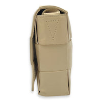 Bottega Veneta Cassette Crossbody Bag Beige in Calfskin, Silver hardware_3