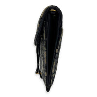 Christian Dior Saddle Wallet On Chain Blue in Jacquard, Gold hardware_3